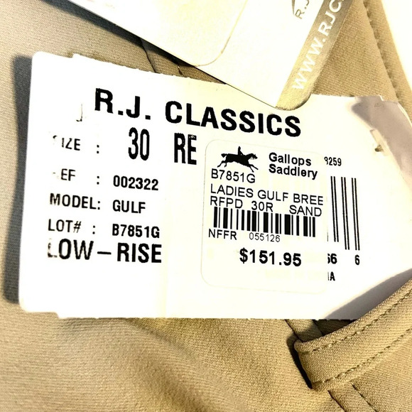R.J. Classics Women’s Gulf Equestrian Breeches. NWT. Size 30R - Picture 13 of 14